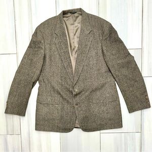 Berkshire 46L tweed tan 100% camel hair sport coat suit jacket